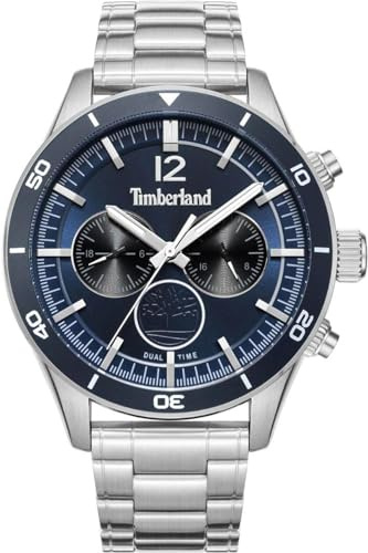 Timberland Herren Armbanduhr Ashmont in der Farbe Blau mit Stahlarmband, Gehäusedurchmesser: 46 mm, TDWGK2230905