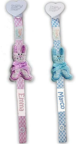 Zigozago - Schnullerkette aus Stoff mit einem 3D-Hase