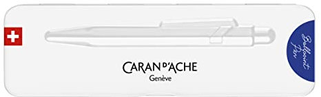 Caran d'Ache Kugelschreiber 849 Colormat-x in der Farbe Blau mit Etui, 0849.635, 1 Stück (1er Pack)