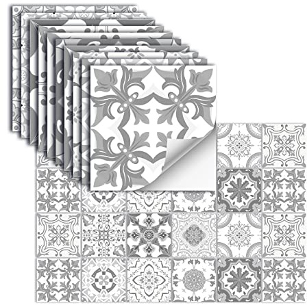 24 Stück Fliesenaufkleber Selbstklebendes Vinyl Wasserdichtwandaufkleber FüR Küche Bad Fliesen Wand Kamin Schrank Dekorationsaufkleber,HZ-32,15 X 15 Cm