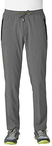 Rdruko Herren-Freizeithose, leicht, schnell trocknend, Wandern, Laufen, Workout, Outdoor-Sport, Sweathose, 01 Eisengrau, Mittel
