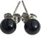 Edelstein Perlen Ohrstecker | 6mm | in Samtsäckchen | verschiedene Varianten | Ihre Energie immer dabei (Obsidian - schwarz)