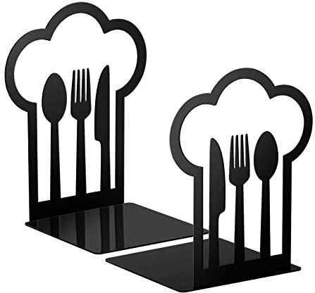 Book Ends Metal Bookends Buchregalhalter Schwere Bücher Cloud Spoon Metal Book Endküchen Kochbuch Buchenden for Regale Buchstützen