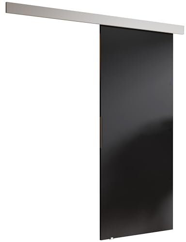 KIER FURNITURE Türen MALIBU 90 Moderne Schiebetüren - Wandschiebetür - Universal Links und Rechts - Metallschiebesystem - Robust, Haltbar - Stabil, Langlebig - Graphit B96xH205xT1,6 cm