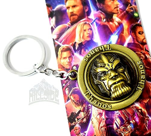 Thanos Face Keychain Rotating Face Keychain Collectible Antique Metal Keychain | Keyring | Key Chain for Your Car Bike Home Office Keys | Gadget Desk Toys Roating Gadget Desk Toys Hand Spinner