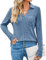 Gemulate Ladies Jumpers Blue Jumpers for Women UK Ladies Lightweight Jumpers for Women UK Women's Jumper V Neck Jumper Winter Jumpers-Blue, M