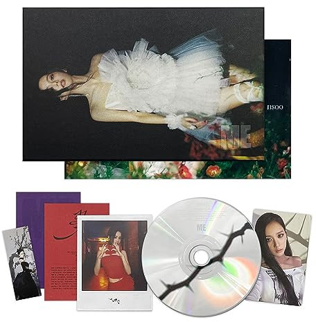 JISOO OF BLACKPINK - First Single Album [ME] (Black Ver.) Photobook + CD + Selfie Photocard + Polaroid + Lyrics Paper + Bookmark + 2 Extra Photocards