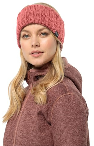 Jack Wolfskin Damen Highloft Knit Headband Winter-Stirnband, Red Coral, M EU