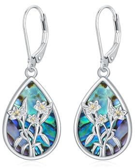 Flpruy Lilien Ohrringe 925 Sterling Silber Lilien -Schmuckgeschenke Ohrhänger für sie Mama Frau Freunde Frauen Damen