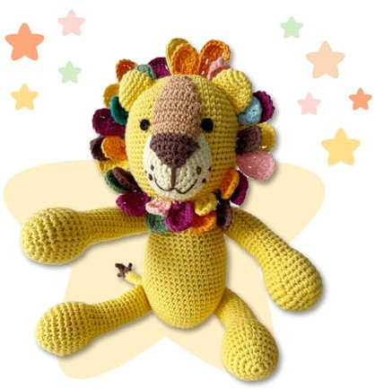 Kenuak® Handgehäkelter Löwe Stofftier, Amigurumi-Tierspielzeug, Handgehäkelte originelle Geschenke für Babys