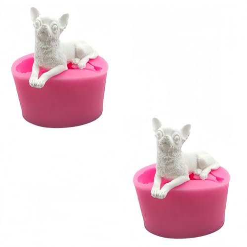HIRAIDAI Silikonform Für Fondant 2 Stück Chihuahua-Silikonform Für Schokolade, Welpen, Kleber Zum Selbermachen