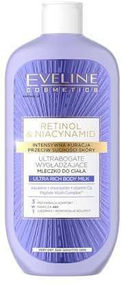 Eveline Cosmetics Ultra-Reichhaltige Glättende Körpermilch mit Retinol & Niacinamid - Intensive Feuchtigkeitspflege und Verjüngungskörperlotion