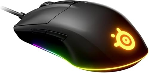 SteelSeries 62513 Souris de jeu, filaire, légère, faible latence, interrupteur mécanique, éclairage RVB à 3 zones, Rival 3