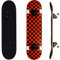 ERNAN Skateboard 31x8 Zoll Komplette für Kinder Jugendliche Erwachsene, komplettes Standard-Skateboards, 7 Schichten Ahorn-Deck, konkaves Skateboard(Black and red)