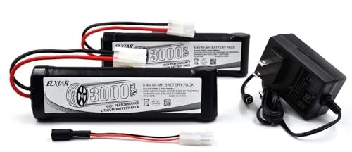 Ni-MH-Akku, 8,4 V, 3000 mAh, Ersatz für M16, SR16, komplette AK-Serie und MP5-Serie: G&P M16A1, Knights SR16, MP5 SD5, MK5A4, G3 SD1, M16VN, CA G3 SG1, G3 A3, 2 Stück
