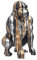 HOME DECO FACTORY, HD0213 - Estatua de Gorila Negra con Desplazamiento en Oro y Plata, diseño contemporáneo, Resina Resistente, Elegante Punto Focal para Interiores, Altura 45 cm,