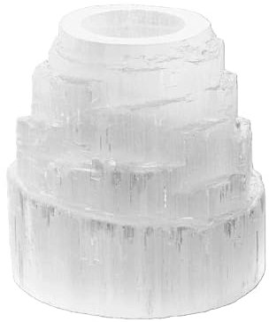 NKlaus Selenit Eisberg Teelichthalter 10x9x9cm – Handgeschnitzter Selenit Teelichthalter im Eisberg Design, ideal für stimmungsvolle Beleuchtung, Energiearbeit und Meditation natürliche Raumdeko 16300