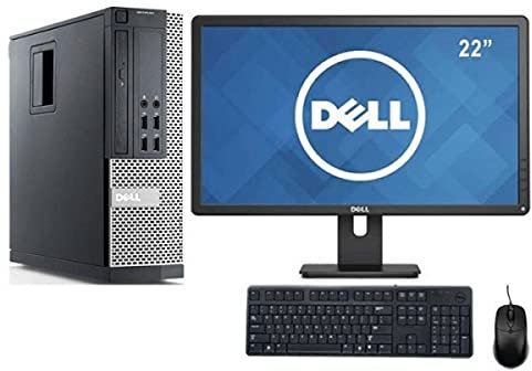Dell Ordinateur de Bureau Reconditionné, CPU i5, 8 Go RAM, 240 Go SSD, Windows 11 Pro, Wi-FI, Moniteur LCD 22 Pouces, Clavier et Souris, Open Office 2024, Reconditionné,