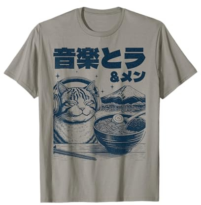 Musik & Ramen Katze - Neko Japan Ramen Nudel Katze T-Shirt