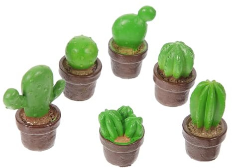 Uonlytech 6 Pezzi Di Cactus Finto Pianta In Vaso Figurina Da Tavolo Pianta Grassa Decorazione Di Cactus Piante Grasse Finte In Miniatura Decorazione Di Piante Artificiali Piante Di