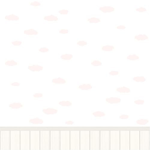 TADESSI WTD 11703 - Carta da parati fotografica con pannelli M1 – No.11703 color crema bianco rosa – carta da parati nuvole soggiorno camera