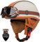 HALYING Casco Moto Vintage Semi-Aperto in ABS con Collare Rimovibile - Casco Scodella Leggero per Scooter/Cruiser, Fodera in Traspirante, EPS Antishock, Fibbia Rapida Unisex 55-64cm
