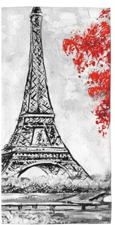 WSHFFILO Handtuch, bedruckt, Motiv: Paris, schnelltrocknend