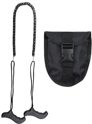 Sierra Manual - Sierra De Cadena Portátil Con Empuñaduras Ergonómicas - Herramienta De Supervivencia Plegable Portátil Para Camping, Caza, Senderismo, Tala De Árboles, Poda De Ramas Y Corte De Leña Pa
