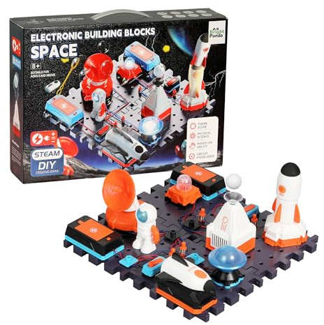 Electric Circuit Kits for Children, Educational Space Toys STEM Toys with 100+ Science Experiments for Kids 8+, Build Your Own Science Kit for Kids, Combine Kits for More Fun (Aerospace Advanced Kit)