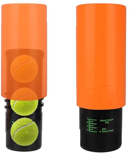 Fukaisu Tennis Ball Pressurizer Storage Canister, Holds 3 Balls 14 PSI Tennis Balls Saver Airtight Container Maintains Fresh Bounce Reusable Padel Ball Pressure Pump Keeper Canister for Club Players