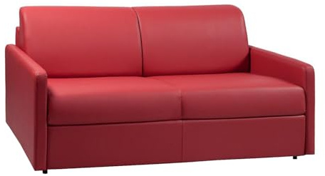 Vente-unique - Schlafsofa 3 Calife - Kunstleder - rot