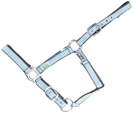 USG 15050007 Halfter, silberfarbene Beschläge, Soft unterlegt, Hellblau/Grau, Pony