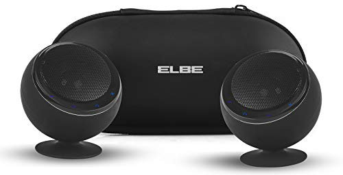 ELBE ALT-41ES-BT - Pack de 2 Altavoces portátiles (estéreo, Bluetooth, 6 W) Color Negro