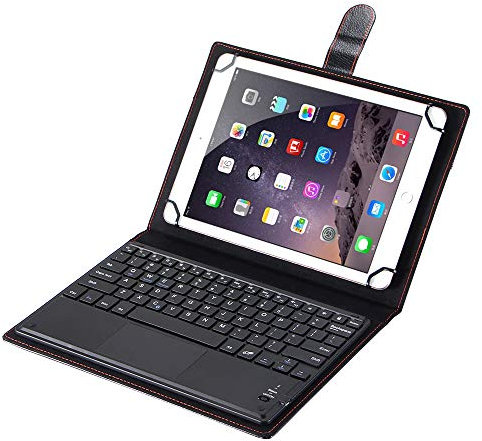 J&H Universal 10¡¯¡¯ Tablet Keyboard Leather Case, Acer Chromebook Tab 10 Keyboard Case, Synthetic Leather Cover with Bluetooth Keyboard (TOUCHPAD MOUSE) for Acer Chromebook Tab 10