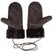 YJZQ Winter Handschuhe Warm Fäustlinge Leder Fausthandschuhe mit Schnur Outdoor Thermohandschuhe Fingerlos Gloves Skihandschuhe für Damen und Herren, Braun, Einheitsgröße