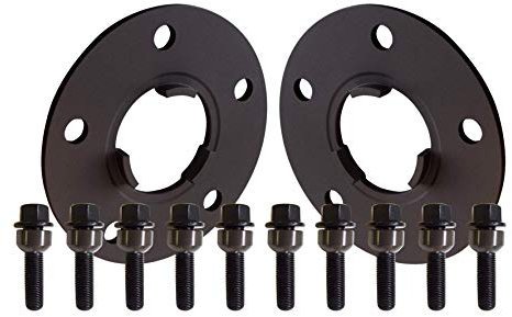 SCC Fahrzeugtechnik Distanzscheiben-Set 20mm (2x10mm) schwarz eloxiert mit Radschrauben für Porsche