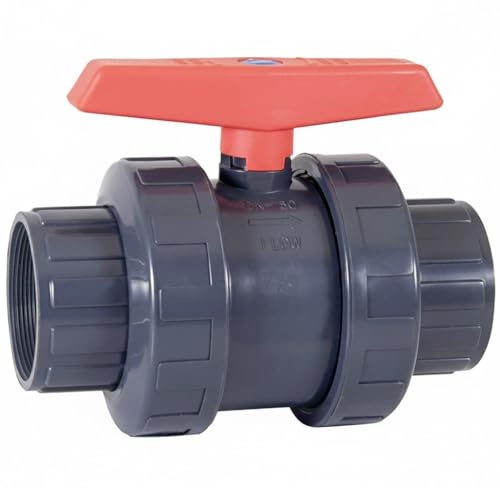Valvola di Intercettazione Acqua 63 | Valvola PVC 2 | Rubinetto di Intercettazione 63 mm | Serranda per Tubo in Polietilene 63 | Valvole Acqua per Tubo Irrigazione | Scarico Sfera 2 Chiave