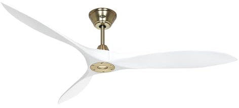 Casafan Ventilateur de plafond Eco Aircraft 315254 152 cm Moteur DC sous consommation/laiton poli/pales en bois