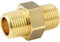 Fittingteile - 3-teilige Doppelnippel Trennbar Messing-/vernickelt Edelstahl Verzinkt (Werkstoff: Messing - Gewinde: R 1)