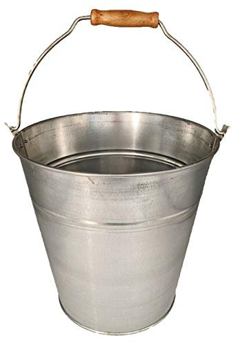 Galvanised Metal Bucket 12L Steel Bucket with Handle for Hot Ash Garden Waste etc.