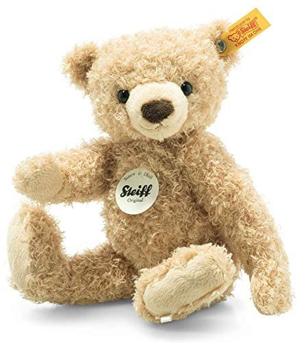 Steiff Kuscheltier Teddies for Tomorrow Max Teddybär, Süßes Stofftier mit Kunststoffaugen, Kinder, Jungen & Mädchen, Plüschtier 23 cm, Beige, 023002
