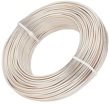 BENECREAT 2mm 55m Filo di Alluminio Pieghevole in Metallo per Scolpire per Alberi Bonsai, Fiori, Artigianato Artistico, Giallo Champagne