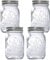 MEETOZ Glass Regular Mouth Mason Jars, 17 oz Clear Glass Jars with Silver Metal Lids for Sealing, Canning Jars for Food Storage(4PACK)