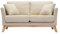 Miliboo Sofa skandinavisch 2 Plätze Beige helle Holzbeine Oslo