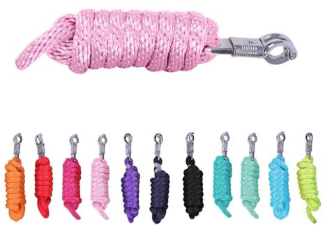 NETPROSHOP Einfarbiger Nylon Strick Führstrick mit Panikhaken Länge 2 Meter Farbauswahl, Farbe:Rosa