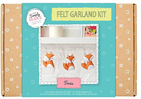 Simply MAKE Filz-Fuchs-Girlande-Bastelset, Herbst-hängende Basteldekoration, ideal für Erwachsene und Jugendliche, Fuchs-Girlande wird niedliche Akzente in Ihre Heimdekoration setzen, macht ein