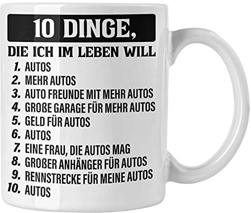 Trendation - Tuner Auto Tasse Geschenke Autotuner Geschenkidee Autoliebhaber Tasse für Männer Autofan Kaffeetasse (Weiß)