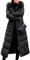 Onsoyours Damen Winterjacke Lange Daunenjacke Warm Parka Jacke mit Fellkapuze Steppjacke Wintermantel Casual Daunenmantel A Schwarz M