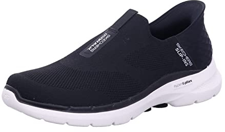 Skechers Men's 216278 BLK Sneaker, Black Textile/Black Synthetic/White Trim, 13 UK