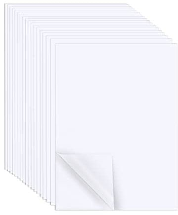 AIEX 18PCS 11.4 x 8.3inch A4 Size Double-Sided Adhesive Sheets, White Tape Sheets Strong Tape Adhesive Paper for Cards Crafts Albums Making